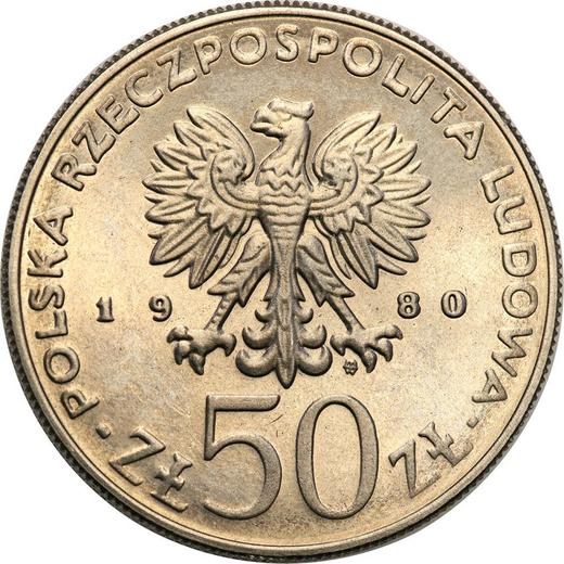 Аверс монеты - Пробные 50 злотых 1980 года MW "Казимир I Восстановитель" Никель - цена  монеты - Польша, Народная Республика