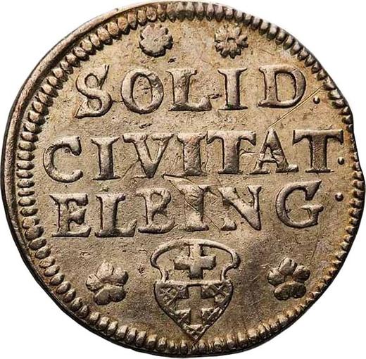 Реверс монеты - Шеляг 1761 года CHS "Эльблонгский" Чистое серебро - цена серебряной монеты - Польша, Август III