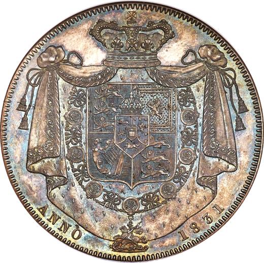 Реверс монеты - 1 крона 1831 года W. WYON - цена серебряной монеты - Великобритания, Вильгельм IV