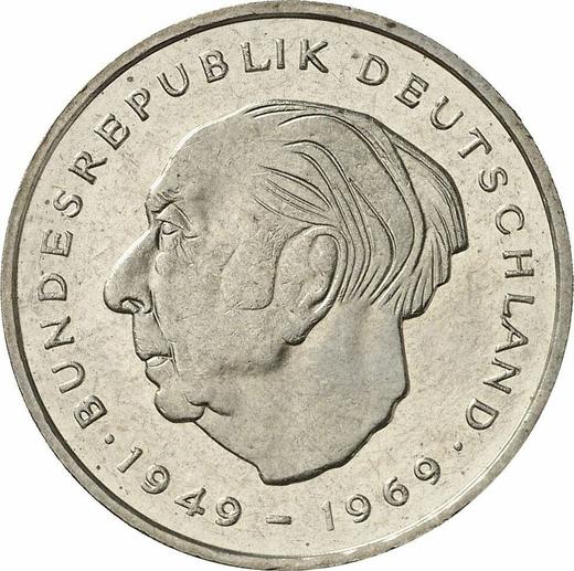 Anverso 2 marcos 1975 J "Theodor Heuss" - valor de la moneda  - Alemania, RFA