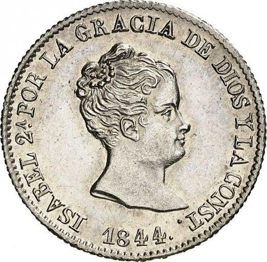 Аверс монеты - 4 реала 1844 года B PS - цена серебряной монеты - Испания, Изабелла II