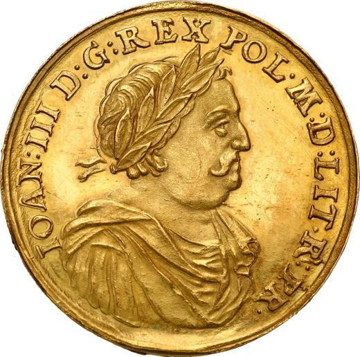 Awers monety - Dwudukat ND (1674-1696) - cena złotej monety - Polska, Jan III Sobieski