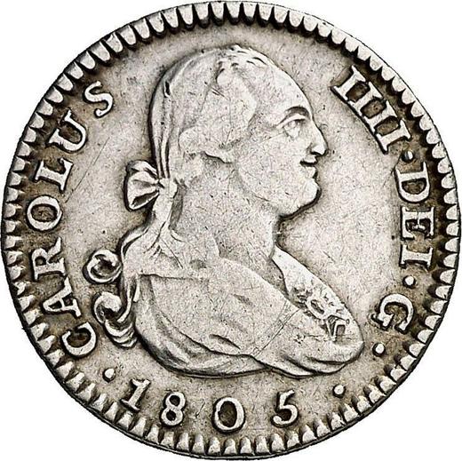 Awers monety - 1 real 1805 M FA - cena srebrnej monety - Hiszpania, Karol IV