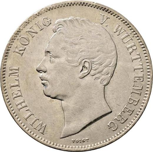 Anverso 2 táleros 1843 - valor de la moneda de plata - Wurtemberg, Guillermo I