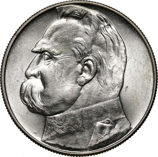 Reverso 10 eslotis 1936 "Józef Piłsudski" - valor de la moneda de plata - Polonia, Segunda República