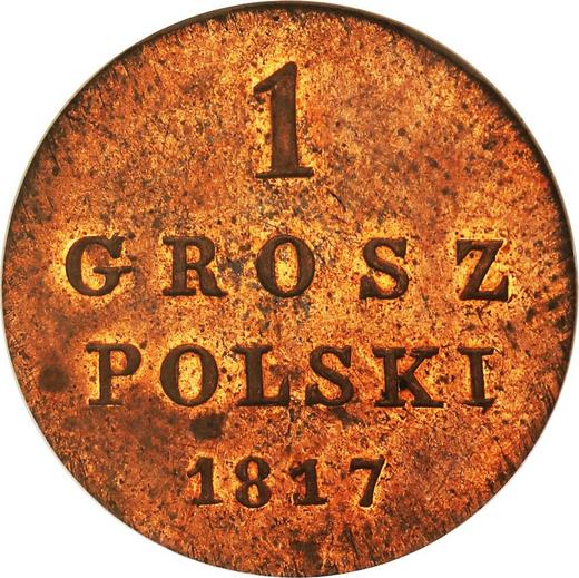 Reverso 1 grosz 1817 IB "Cola larga" Reacuñación - valor de la moneda  - Polonia, Zarato de Polonia
