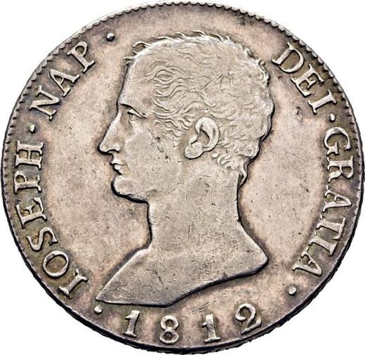 Аверс монеты - 20 реалов 1812 года S LA - цена серебряной монеты - Испания, Жозеф Бонапарт