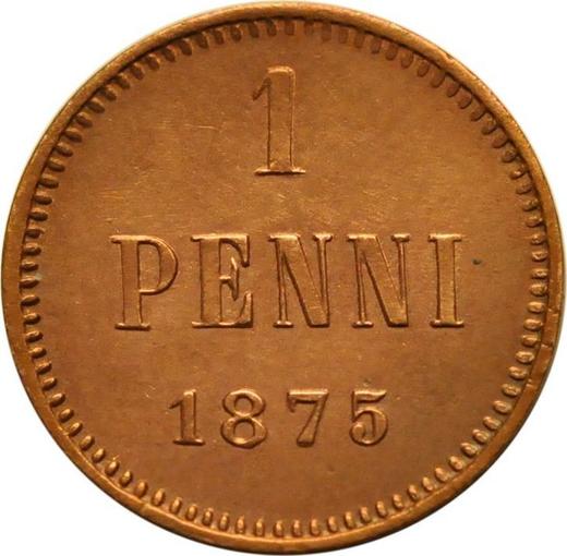 Rewers monety - 1 penni 1875 - cena  monety - Finlandia, Wielkie Księstwo