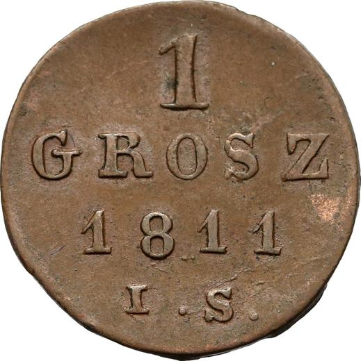 Реверс монеты - 1 грош 1811 года IS - цена  монеты - Польша, Варшавское герцогство