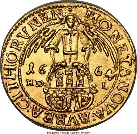 Реверс монеты - 2 дуката 1664 года HDL "Торунь" - цена золотой монеты - Польша, Ян II Казимир