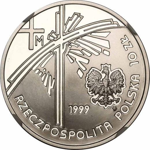 Аверс монеты - 10 злотых 1999 года MW RK "Иоанн Павел II" - цена серебряной монеты - Польша, III Республика после деноминации