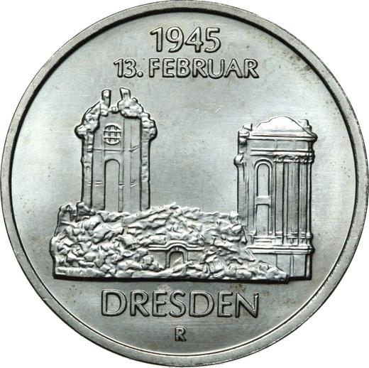 Anverso 5 marcos 1985 A "Iglesia de Nuestra Señora en Dresde" - valor de la moneda  - Alemania, República Democrática Alemana (RDA)