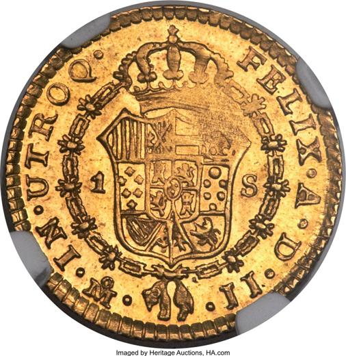 Реверс монеты - 1 эскудо 1820 года Mo JJ - цена золотой монеты - Мексика, Фердинанд VII
