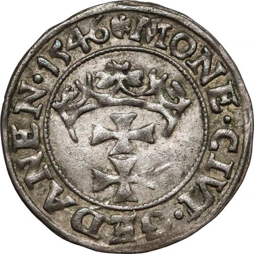 Аверс монеты - Шеляг 1546 года "Гданьск" - цена серебряной монеты - Польша, Сигизмунд I Старый