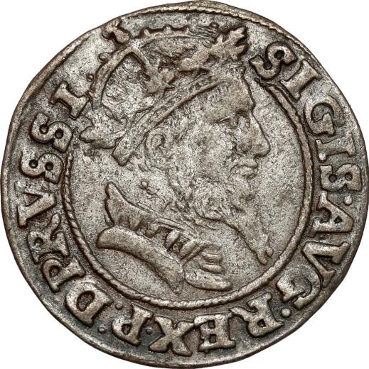 Аверс монеты - 1 грош 1556 года "Гданьск" - цена серебряной монеты - Польша, Сигизмунд II Август
