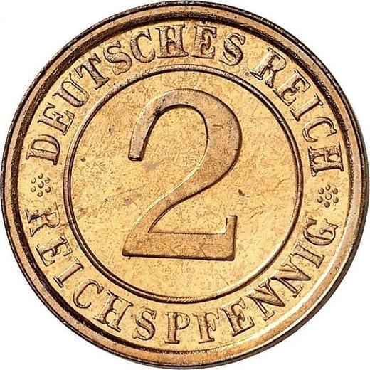 Awers monety - 2 reichspfennig 1924 D - cena  monety - Niemcy, Republika Weimarska