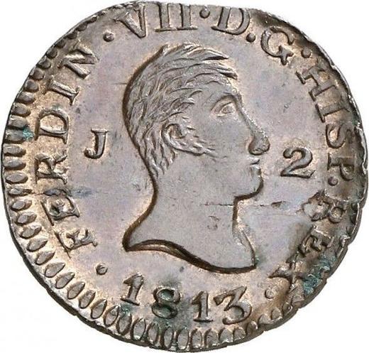 Аверс монеты - 2 мараведи 1813 года J - цена  монеты - Испания, Фердинанд VII