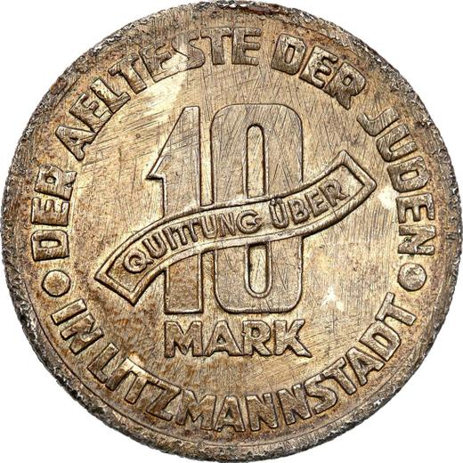 Реверс монеты - 10 марок 1943 года "Лодзинское гетто" Серебро - цена серебряной монеты - Польша, Немецкая оккупация