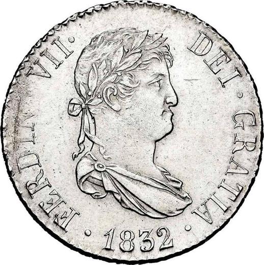 Аверс монеты - 2 реала 1832 года M AJ - цена серебряной монеты - Испания, Фердинанд VII