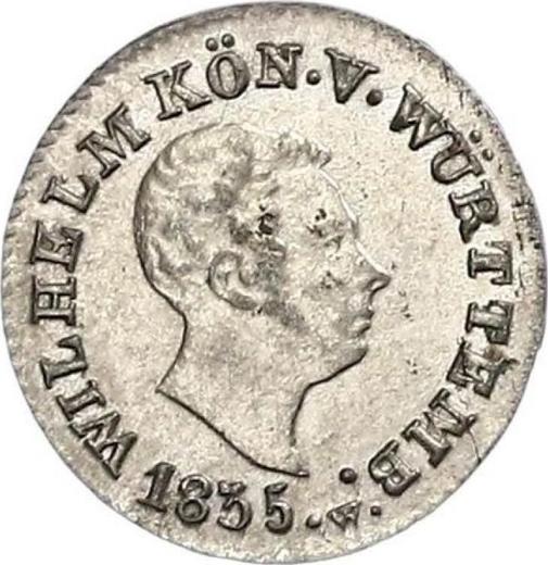 Awers monety - 1 krajcar 1835 W - cena srebrnej monety - Wirtembergia, Wilhelm I