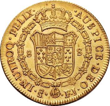 Reverso 8 escudos 1809 So FJ - valor de la moneda de oro - Chile, Fernando VII