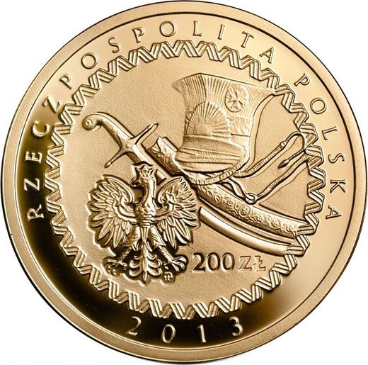 Anverso 200 eslotis 2013 MW "200 aniversario de la muerte de Józef Poniatowski" - valor de la moneda de oro - Polonia, República moderna