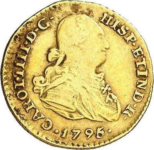 Аверс монеты - 1 эскудо 1795 года IJ - цена золотой монеты - Перу, Карл IV