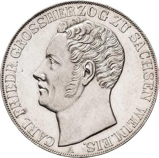 Аверс монеты - 2 талера 1842 года A - цена серебряной монеты - Саксен-Веймар-Эйзенах, Карл Фридрих