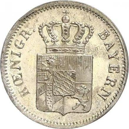 Аверс монеты - 1 крейцер 1850 года - цена серебряной монеты - Бавария, Максимилиан II