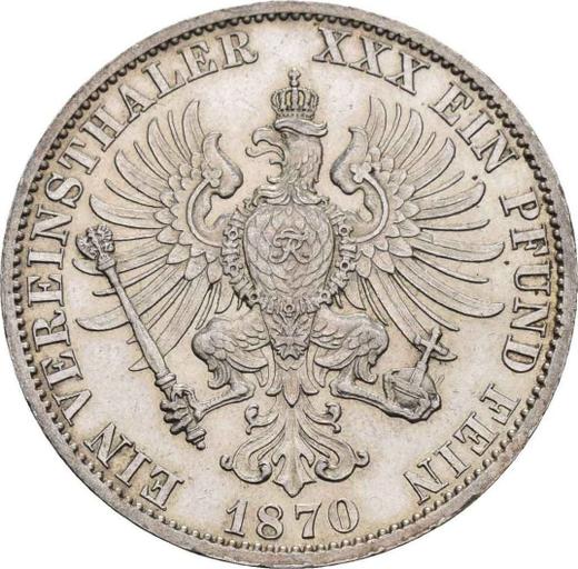 Реверс монеты - Талер 1870 года A - цена серебряной монеты - Пруссия, Вильгельм I