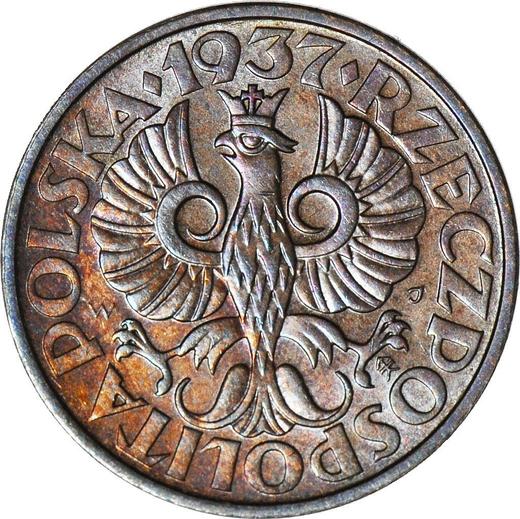 Obverse 2 Grosze 1937 WJ -  Coin Value - Poland, II Republic
