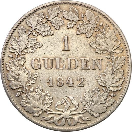 Reverso 1 florín 1842 - valor de la moneda de plata - Hesse-Darmstadt, Luis II
