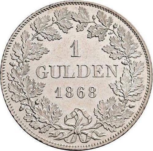 Rewers monety - 1 gulden 1868 - cena srebrnej monety - Bawaria, Ludwik II
