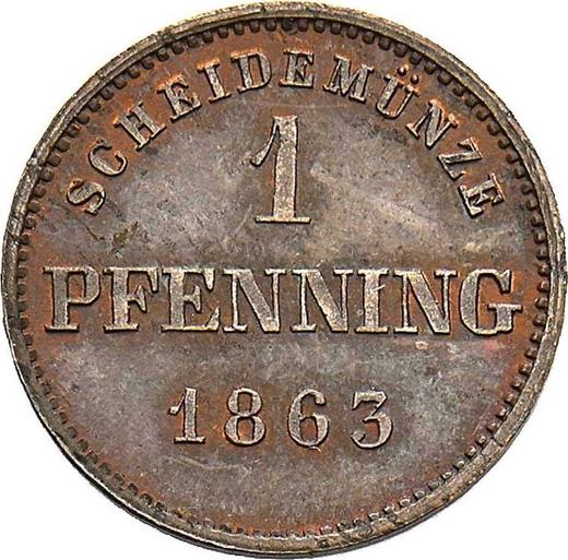 Реверс монеты - 1 пфенниг 1863 года - цена  монеты - Бавария, Максимилиан II