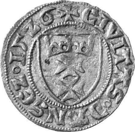 Аверс монеты - Шеляг 1526 года "Гданьск" - цена серебряной монеты - Польша, Сигизмунд I Старый
