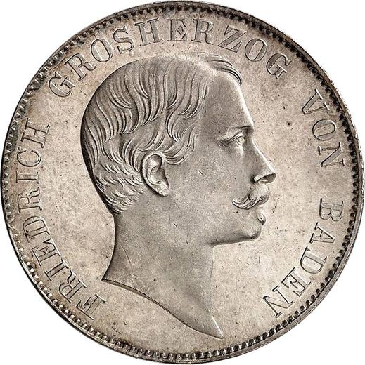 Awers monety - Talar 1864 - cena srebrnej monety - Badenia, Fryderyk I