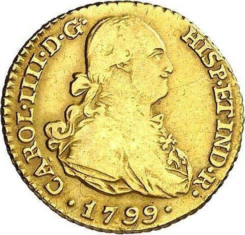Аверс монеты - 1 эскудо 1799 года M FA - цена золотой монеты - Испания, Карл IV