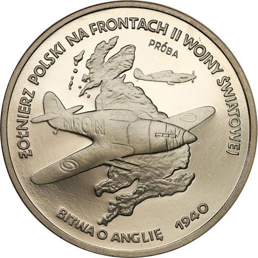 Reverso Pruebas 100000 eslotis 1991 MW "Batalla de Inglaterra 1940" Níquel - valor de la moneda  - Polonia, República moderna