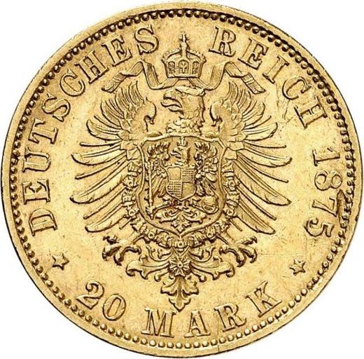 Реверс монеты - 20 марок 1875 года D "Бавария" - цена золотой монеты - Германия, Германская Империя
