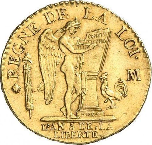 Reverse Louis d'Or 1793 M Toulouse - France, Louis XVI