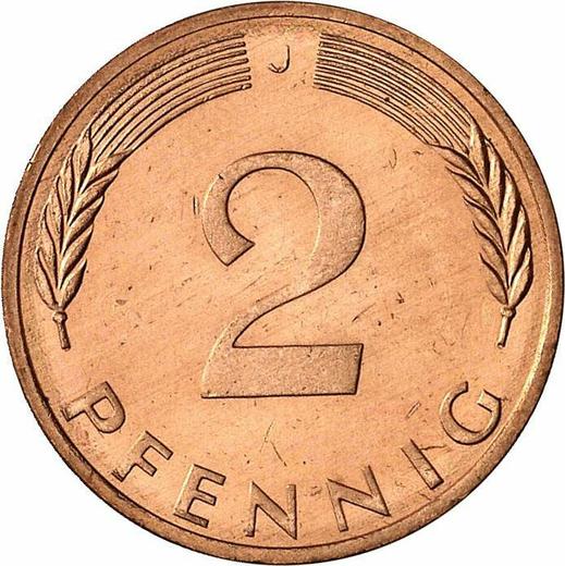 Аверс монеты - 2 пфеннига 1975 года J - цена  монеты - Германия, ФРГ
