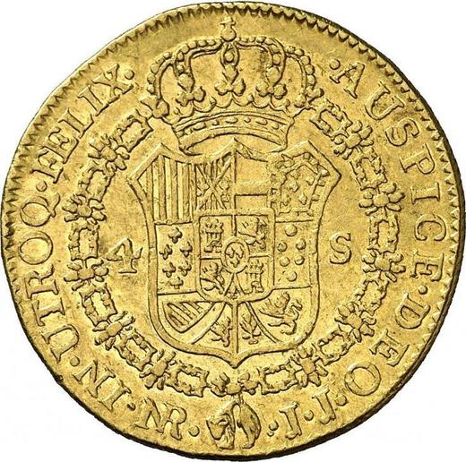 Реверс монеты - 4 эскудо 1795 года NR JJ - цена золотой монеты - Колумбия, Карл IV