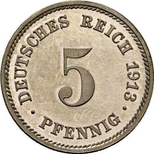 Anverso 5 Pfennige 1913 E "Tipo 1890-1915" - valor de la moneda  - Alemania, Imperio alemán