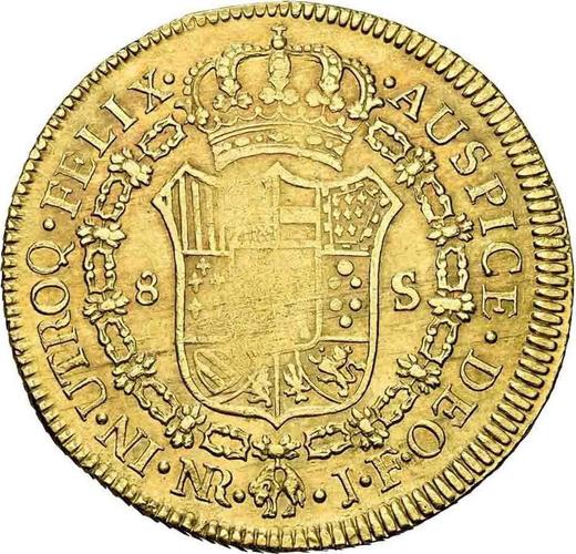 Реверс монеты - 8 эскудо 1820 года NR JF - цена золотой монеты - Колумбия, Фердинанд VII