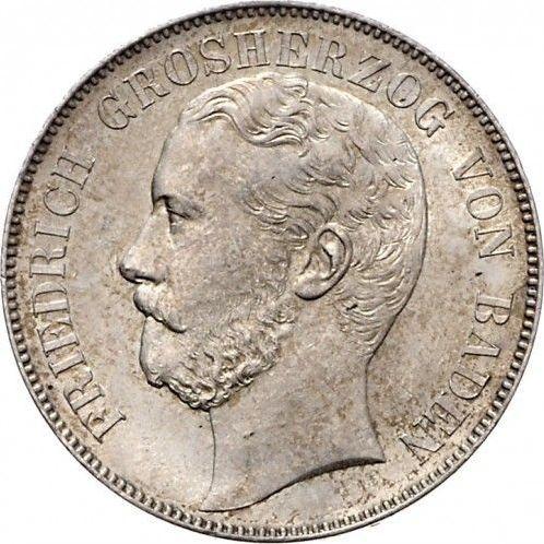 Аверс монеты - Талер 1870 года - цена серебряной монеты - Баден, Фридрих I