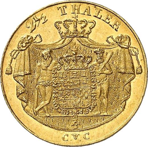 Реверс монеты - 2 1/2 талера 1829 года CvC - цена золотой монеты - Брауншвейг-Вольфенбюттель, Карл II
