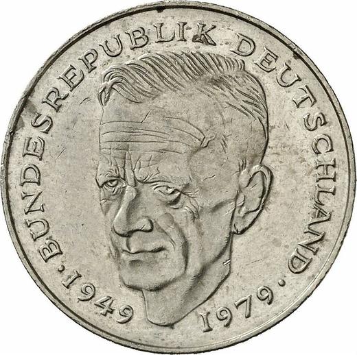 Obverse 2 Mark 1993 G "Kurt Schumacher" -  Coin Value - Germany, FRG