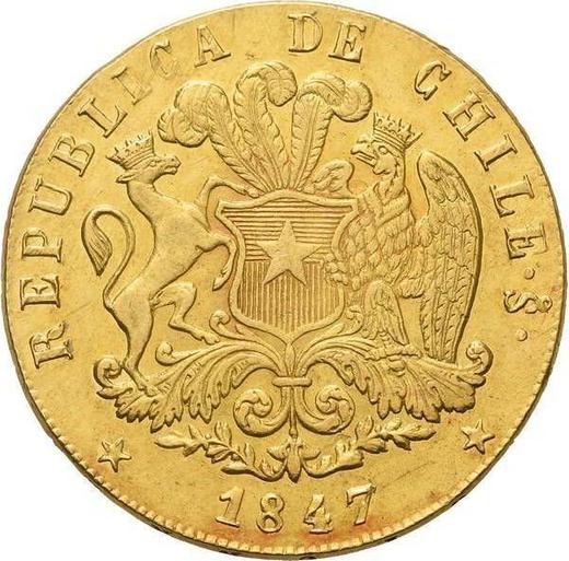 Аверс монеты - 8 эскудо 1847 года So IJ - цена золотой монеты - Чили, Республика