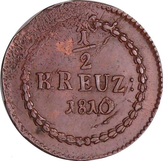 Реверс монеты - 1/2 крейцера 1810 года - цена  монеты - Баден, Карл Фридрих