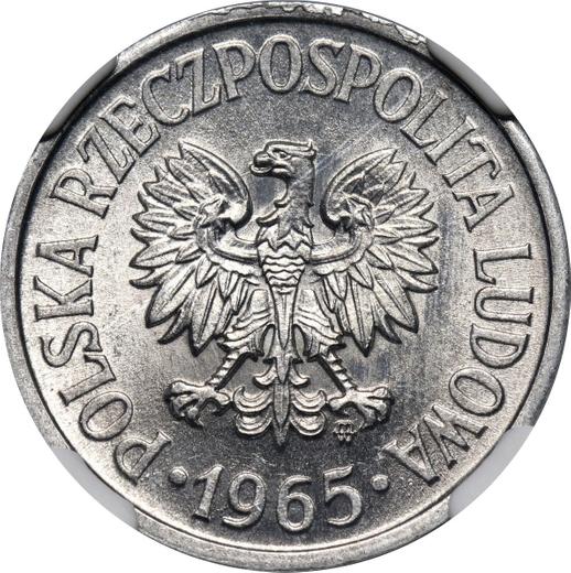 Anverso 20 groszy 1965 MW - valor de la moneda  - Polonia, República Popular